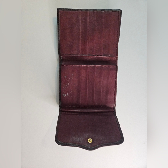 Vintage Burgundy Rolfs Cowhide Wallet. Trifold And Coin Purse - Picture 8 of 8